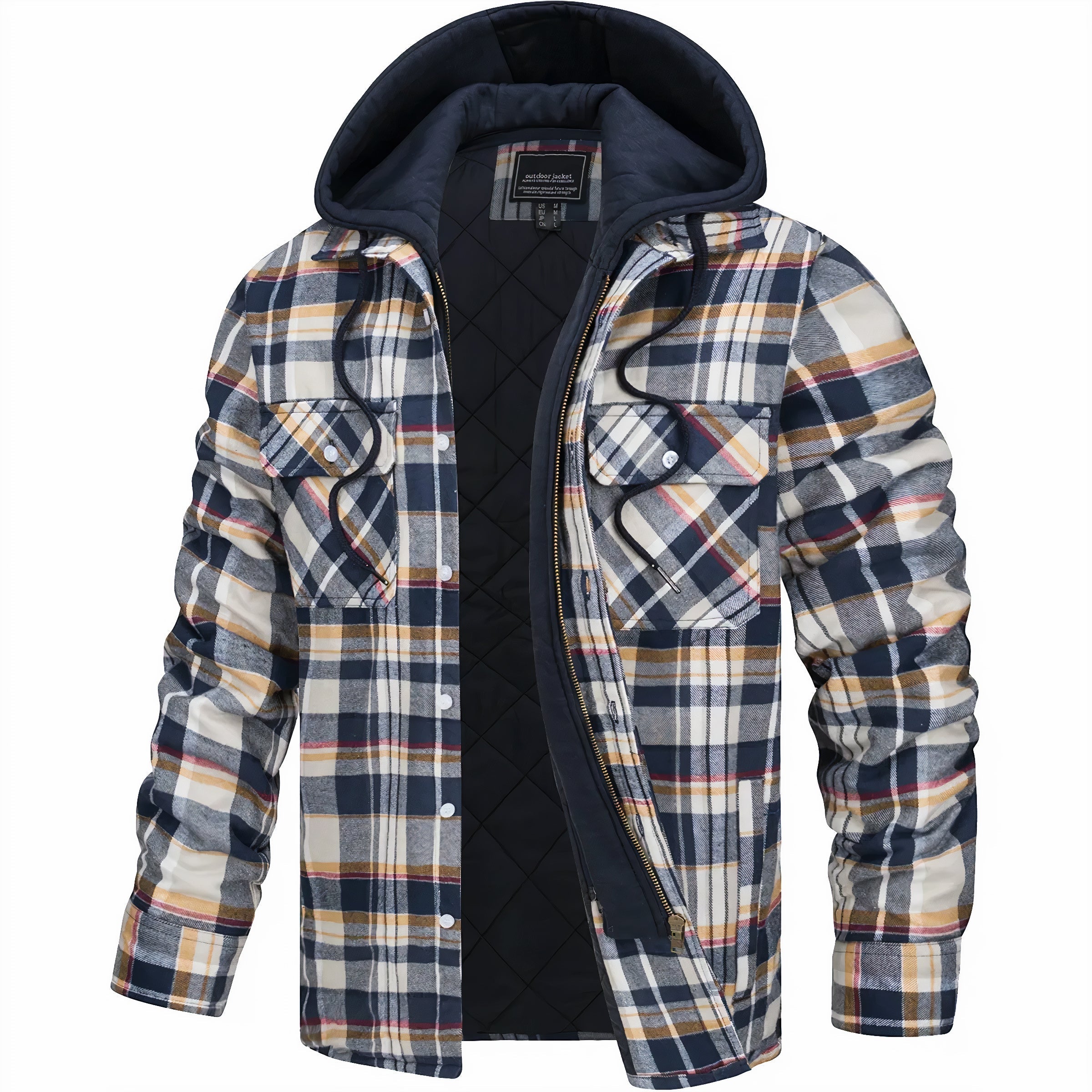 Olesya | Karierte Zip-Up Herrenjacke