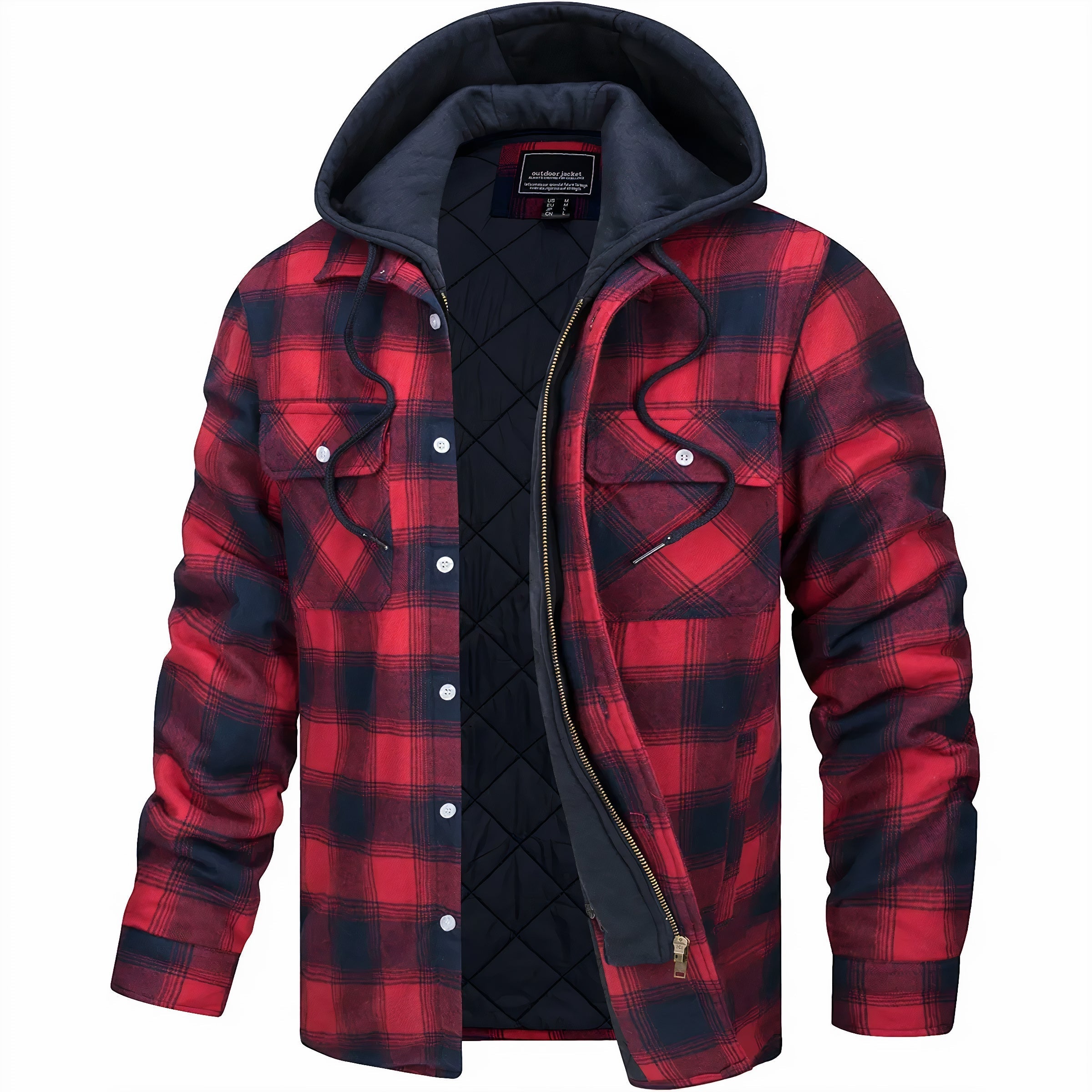 Olesya | Karierte Zip-Up Herrenjacke