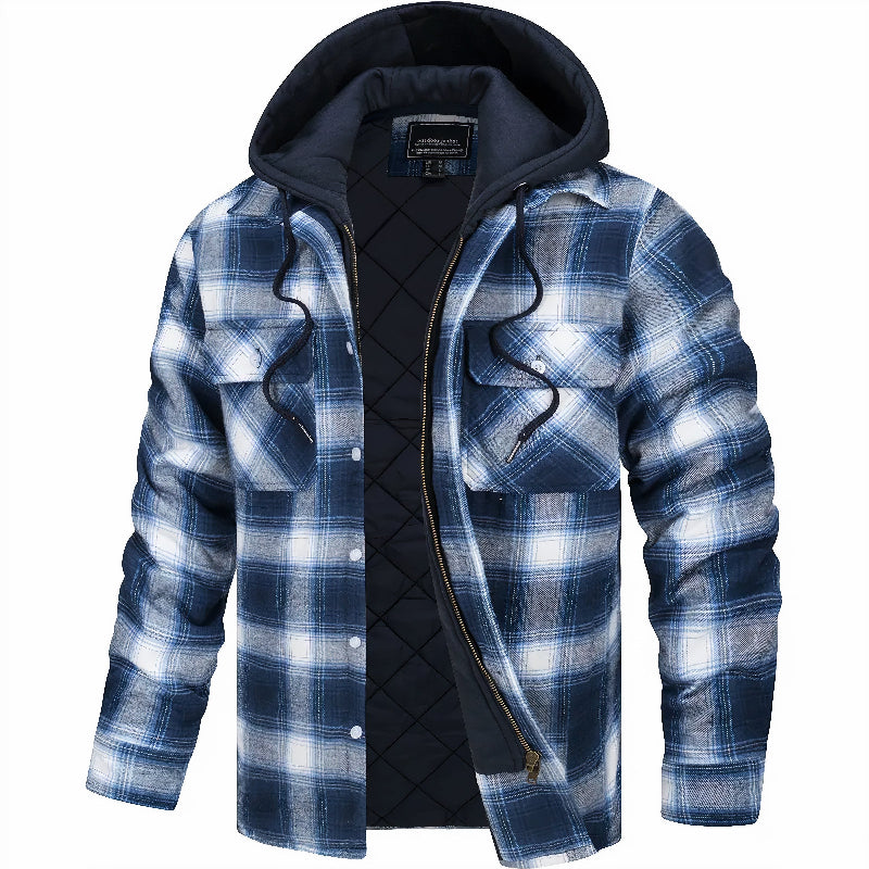 Olesya | Karierte Zip-Up Herrenjacke