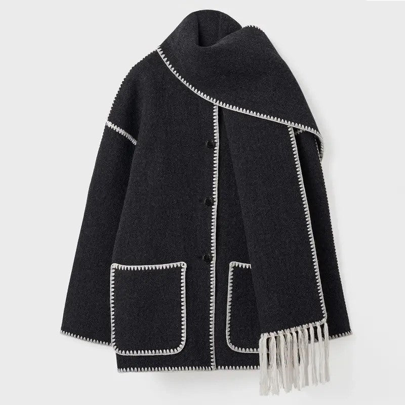 Mirella - Stylische Jacke mit Schal
