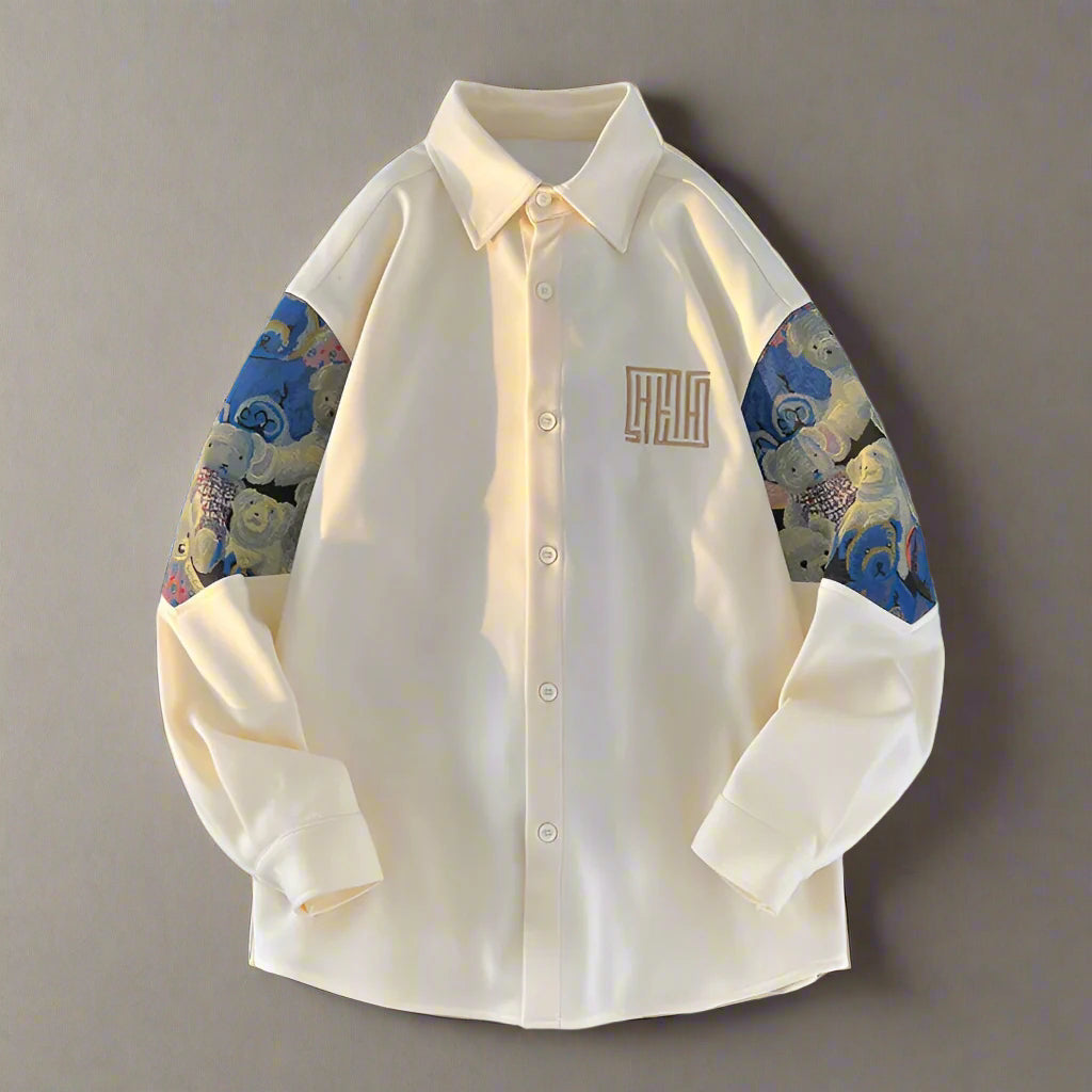 Dennis | Retro-inspirierte Hemdjacke mit gesticktem Bären